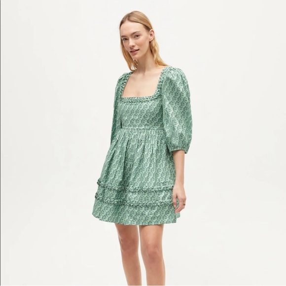 RHODE Daya dress in Jawahar Garden Mint Mini 0 - Picture 8 of 9